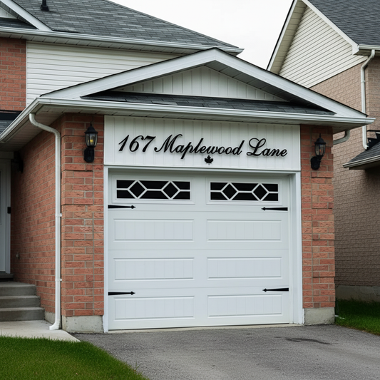 Custom garage door address sign in premium 6 mm acrylic