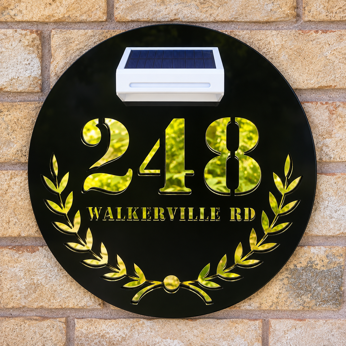 Custom front door address sign